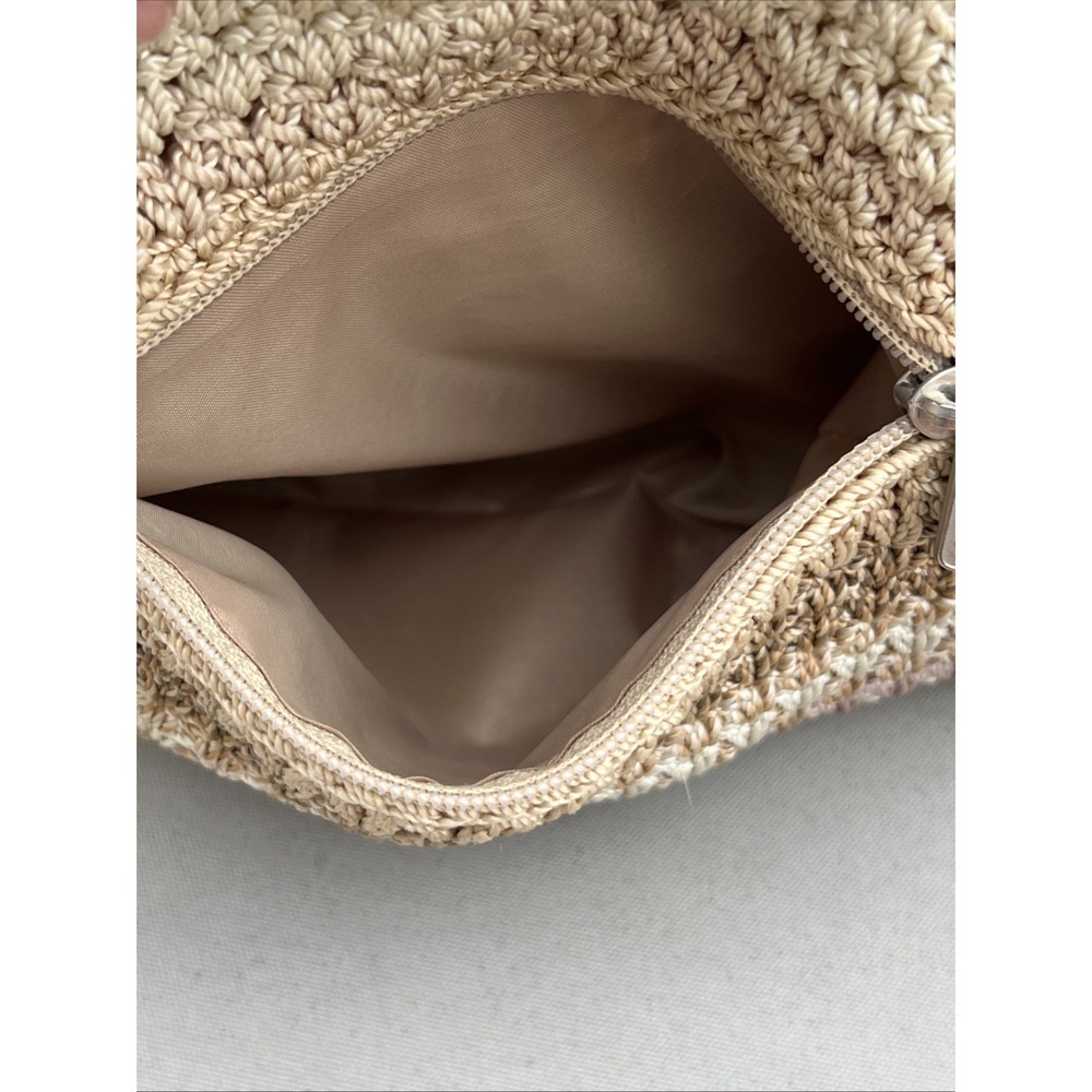 The Sak Riviera Beige Crochet Crossbody Bag Lined Boho Bohemian Summer Festival - Picture 10 of 16
